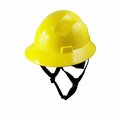Ge Full Brim Hard Hat, Non-Vented, 4-Point Ratchet Suspension, Yellow GH329Y